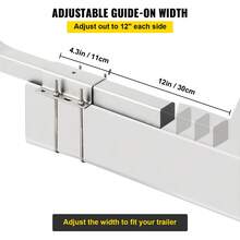 Boat Trailer Guide-On, 60\", 2PCS Steel Trailer Post Guide Ons, With White PVC Tube Covers, Complete Mounting Accessories Included, For Ski Boat, Fishing Boat Or Sailboat Trailer - 60\" - 查看 3