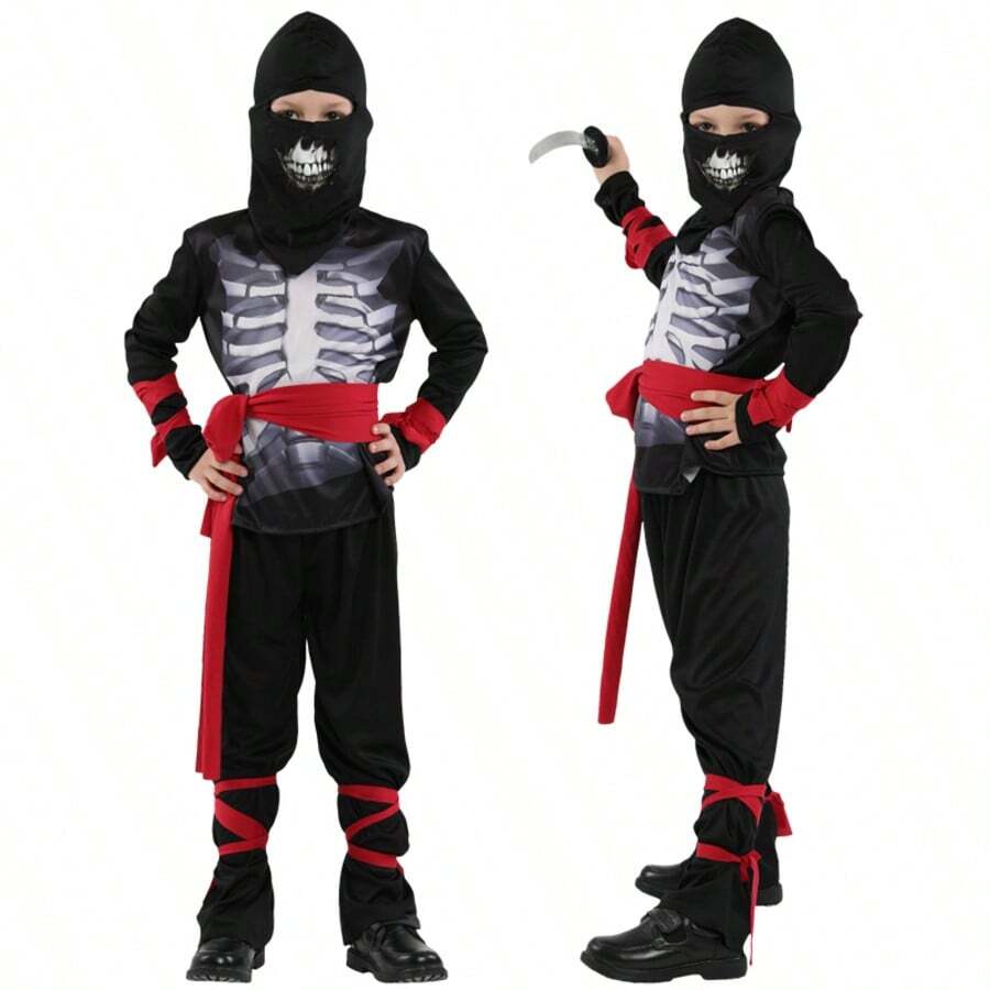 Children's Costume, Five-Piece Set Including Top, Pants, Hood, Belt, And Straps, Suitable For Film And TV Role-Playing, Party Events, And Fan Collection. - Multicolor - View 1