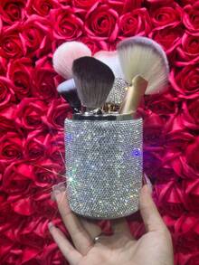 360° Rotating Makeup Brush Holder, Vanity Table Organizer, Cosmetics And Skincare Product Storage, 5-Compartment Makeup Brush Cup, Dressing Table Desktop Organizer, A Gift For Women And Girls (Sparkling Diamond Design).,Gifts For Women,Christmas Gifts,Gift Ideas For Women - Multicolor - View 5