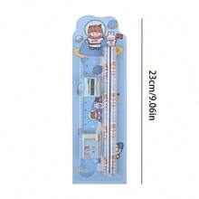 5Pcs Set Of Student Pencils, (2 Pencils + 1 Eraser + 1 Ruler + 1 Pencil Sharpener). Suitable For The School Season, School Supplies Gift Box, Student Pencil Stationery Gift Set, Stationery, Children's Gifts. (Random Styles And Colors)