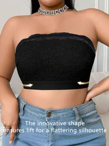 Plus Size Comfortable Side Buckle Lace Patchwork Wireless Bra