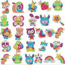 12pcs 5D DIY Diamond Painting Sticker Set, Cartoon Animal Acrylic Mosaic Art Craft Kit, Suitable For Kindergarten Creative Projects, Children Diamond Painting Set