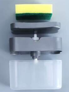 Kitchen Cleaning Kit Detergent Outlet Box+Sponge Two Pieces Press-Type Automatic Outlet Box Scouring Pad Dish Brush