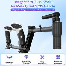 适用于 MetaQuest 2/3/3S FPS 射击游戏的最新虚拟现实配件，枪托支架，控制器手柄游戏扩展道具 VR 手柄控制器配件，增强 VR 游戏体验，感恩节/万圣节/圣诞节/朋友生日礼物，虚拟现实游戏，VR 射击游戏，沉浸式游戏体验，精准握持，射击游戏附加组件，控制器配件 - 黑色 - 查看 5
