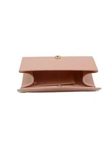 Minimalist Square Genuine Leather Bag, Elegant And Refined. Crossbody Bag, Fashionable And Stylish. Clutch Bag And Evening Bag, Suitable For Women's Birthday Party And Formal Occasions, Can Also Be Worn On The Shoulder. - Nude - View 8