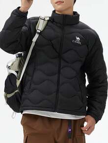 CAMEL CROWN Men's Lightweight Outdoor Down Jacket, New Autumn/Winter Style, 90% Down, Stand Collar, Warm And Ribbed Down Mountaineering Suit. - Phantom Black - View 5