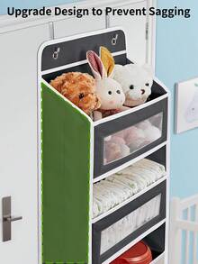 4/5 Layers Fabric Over The Door Hanging Storage Bag, Multi-Layer Non-Woven Cloth Hanging Organizer Bag, Large Capacity Bedroom Wall Mounted Storage Bag, Hanging Storage Bag, Door Hanging, Storage Bag, Plush Doll Storage, Clothing Storage, Wall Mounted Shelves, Plush Storage Bag, Saves Wardrobe Storage Space - Dark Grey - View 6