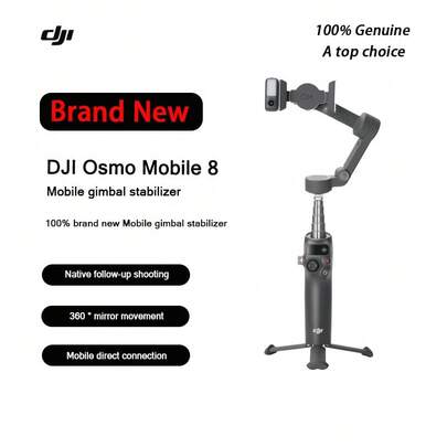  DJI Osmo Mobile 8 Mobile Stabilizer Handheld Gimbal OM8 360 Degree Follow-Up, Anti Shake Selfie Stick Folding Portable Live Streaming Vlog Artifact