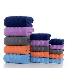 Bath Towel Set Of 8 Pieces - Cotton Absorbent Towels For Bathroom, 2 Luxury Bath Towels 700GSM, 2 Hand Towels, 4 Washcloths, Dark Gray - 淺藍色 - 查看 5