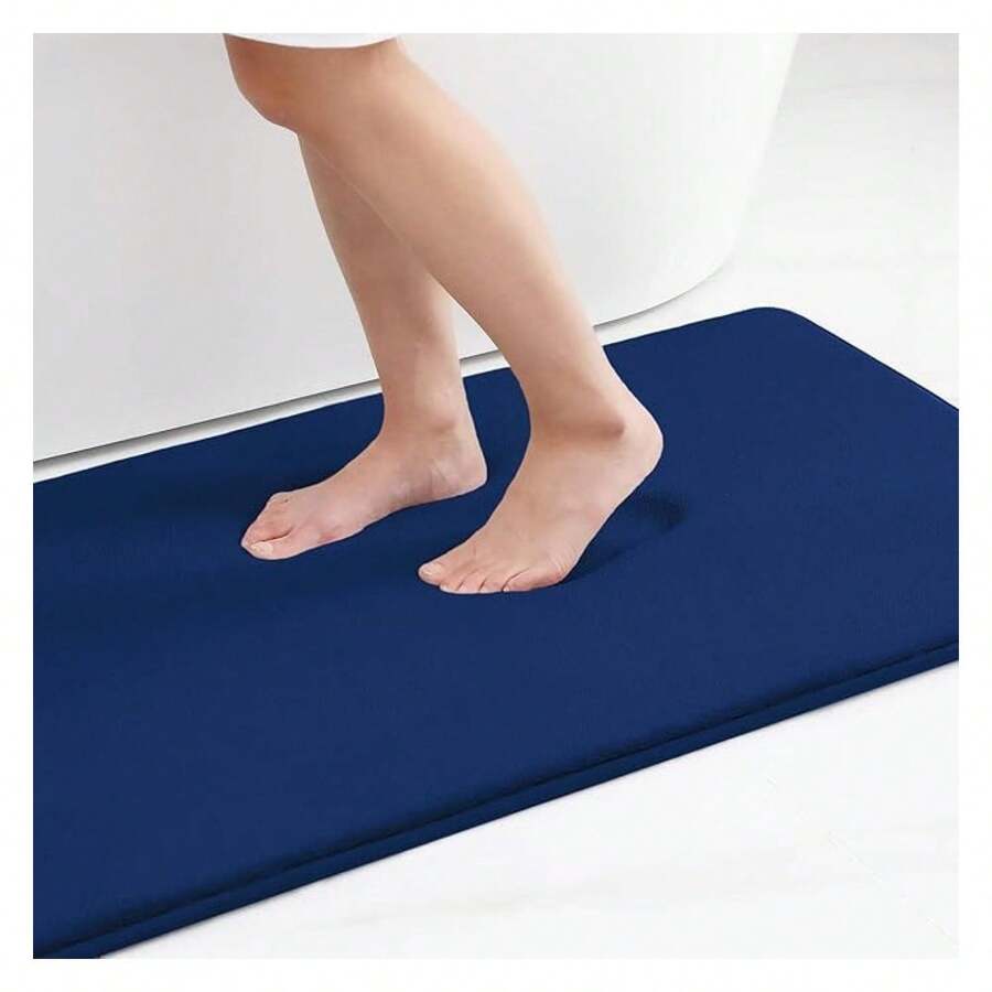 Memory Foam Bath Mat 36x24, Extra Soft And Absorbent Bathroom Mats, Non Slip Washable Carpet For Floor, Shower And Tub, Navy Blue - 多色60 - 查看 1