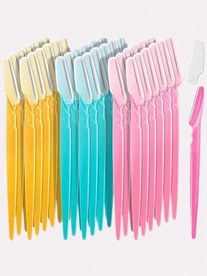 28pcs Precision Eyebrow & Face Razors For Men & Women - Stainless Steel Hair Trimmers With Safety Covers, Ergonomic Design, Ideal For Eyebrows, Ear & Nose Hair Removal, Facial Hair Grooming|Modern Grooming Tools|Durable Razors, Eyebrow Trimmer,Eyebrow Shaping Kit,Cheap,Eyebrow Razo,Eyebrow Shave,Makeup Accessories,Women's Razor Blades,Eyebrow ,Valentine Day,Eyebrow Shaping Tools,Face Shave,Eyebrow Cut