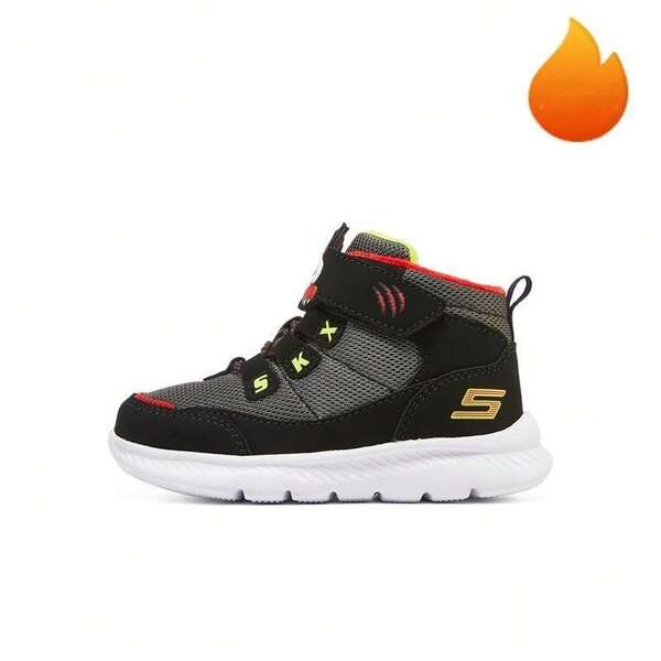 Skechers Botas de nieve cálidas, botas de invierno de caña alta para niños pequeños, zapatos de invierno acolchados para niños