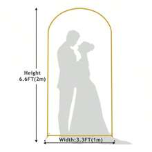 3Pack 7.2FT 6.6FT 6FT Metal Arch Backdrop Stand  Arch Covers For Party Decoration, Golden Wedding Arch Backdrop Stand And White Spandex Arch Backdrop Cover Set For Wedding Ceremony, Birthday Parties, Christmas, Halloween, New Year Decoration - 彩色 - 查看 10