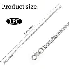 Waist Chain Heavy Duty Metal Keychain Punk Wallet Chain Hip Hop Keyholder Round Clasp Goth Keyring - Bạc + Thời trang - Xem 2