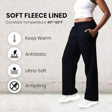 3 Pack Women's Wide Leg Sweatpants Workout And Yoga (Plus Sizes Available) ZQZF - Hitam / Abu-abu Heather Muda / Kelabu Kecokelatan - View 6