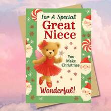 1 بطاقة تهنئة جذابة بشكل دب مع مغلف (11 سم * 16 سم) - تصميم "تمنيات عيد الميلاد لك"، مشهد احتفالي مع سانتا وقصبات السكر، مثالية للابنة وأحبائك، مناسبة لاحتفالات عيد الميلاد، بطاقة تهنئة عيد الميلاد|بطاقة دب عيد الميلاد|بطاقة ورقية للتهنئة - متعدد الألوان - مشاهدة 3