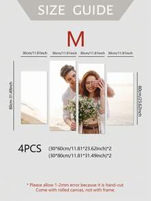 4pcs Personalized Frameless Photo Canvas Posters, Home Decor Custom Gifts, Custom Canvas Art Wall Decor, Share Your Precious Memories And Cherished Moments, Perfect Gift For Friends And Family, Valentine's Day Decoration - Multicolor - View 3