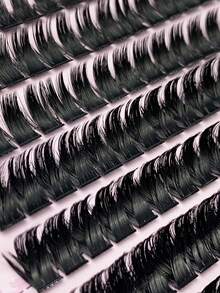 120 racimos de extensiones de pestañas estilo ruso plano grueso y esponjoso de 180D, rizado D, de 12-18mm de longitud mixta, con aspecto natural de 3D falso visón, ideal para principiantes. Racimos de pestañas, pestañas individuales, pestañas postizas.