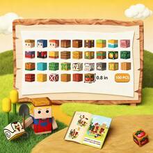 48/100/200/300pcs Magnetic Building Blocks, 0.78 Inch, Magnetic Bricks For Mining World, Farm Life, Farming And Raising Animals, Cozy Home Series Building Cubes Toy Set, STEM Educational Sensory Toys, Best Christmas, Halloween, Birthday Gift For Kids 3+ Years Old Boys And Girls, 2026 Model - Multicolor - View 6