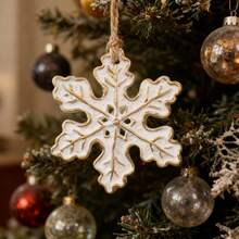 Christmas Cute Stars/Snowflakes Christmas Tree Rocking Horse Home Decor - Blanco - Ver 3