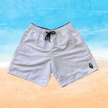 Set Of 2 Men's Tactel Shorts With Pockets - Beachwear, Gym, Pool - White and White - View 3