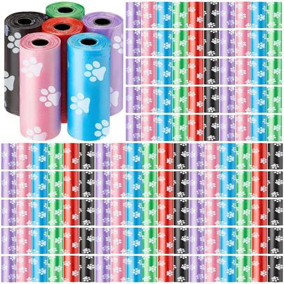 15/45/60/90pcs Disposable Plastic Cat And Dog Poop Bags, Suitable For Outdoor Walks And Travel. Multiple Colors Available. Pet Poop Bags, Dog Poop Bags, Leak-Proof, Thick Garbage Bags, Collection Bags, Garbage Bags, Compostable, Cute Poop Design Garbage Bags (15pcs/Roll).