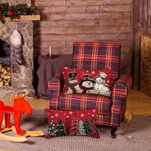 1pc/2pcs Christmas Tree & Snowman Print Pillow Cover, Farmhouse Style Single-Sided Plush Velvet Pillow Sham, Without Pillow Insert, Zipper Closure, Christmas & Winter Home Decor, Suitable For Holiday Living Room Or Bedroom, Sofa Decoration, Bedding Decor