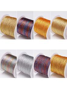 beadia 0,2-1mm 15-100m Nylongeflecht Schnur, Gold, Silber, Retro Farben, nicht-elastisch Perlen Schnur, Schmuckherstellung Seil | Geeignet für Weihnachten, 3-15 Stränge Mehrstrang Seil, vielseitig und langanhaltend Dekorations Schnur - DIY Weihnachtsdekoration - Kabel - Übersicht 7