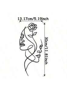 3 Sizes Available! Metal Minimalist Abstract Female Wall Decor, Line Art Wall Decoration, Female Home Hanging Ornament, Suitable For Bathroom And Living Room - Black - View 13