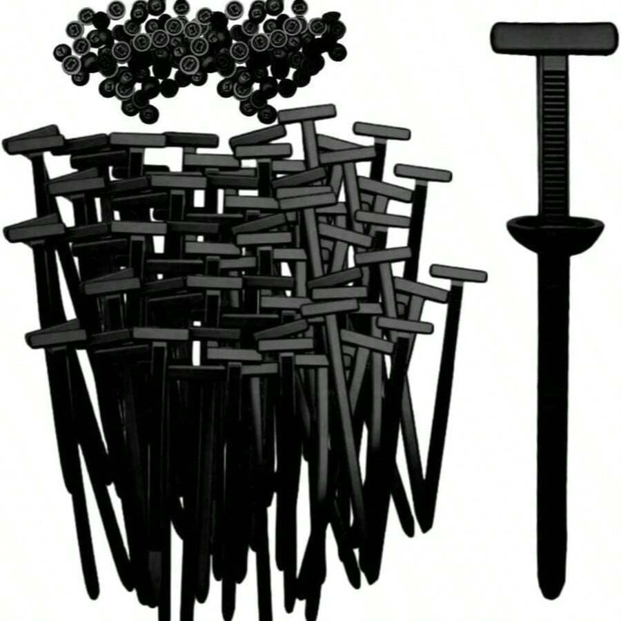 50/100/200个装尼龙通用扎带扣，重型自锁尼龙扎带固定器，多用途塑料扎带工具，适用于汽车日常维修 - 均碼 - 查看 1