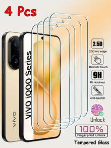 4片装钢化玻璃膜，兼容VIVO V50 V40 V30 Lite SE X300 X200 S30 Pro Mini SE Y500 Y400 Y300 Y200 Y39 Y29 Y19 Y58 Y38 Y37 Y28 Y36 IQOO Neo Z 11 10 9 8 7 Pro 15 13 12 11 Z10 Z9 Turbo + Turbo+ 全覆盖钢化玻璃膜，支持超声波指纹解锁 - 無色 - 查看 26