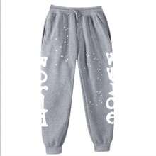 Men's Hip Hop Letter Printed Harajuku Retro Hoodie Long Sleeve Pants Set Joint Set For Men And Women 2PC Hoodies - 淺灰色 - 查看 3