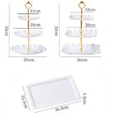10 Pcs White Multi-Tier Cake Stand Set, Dessert Table Display Set With 4 Pcs 3 Tier Plastic Cupcake Stand & 6 Pcs Serving Tray , Dessert Stand, Snack Stand, Food Storage, Cake Decorating, Home Kitchen, Outdoor Events, Birthday Party, Christmas, Valentine's Day, Cupcake Stand, Cake Decorations, Wedding Decor, Wedding Party Supplies, Wedding Accessories,Christmas Party Supplies, Family Dinner - White - View 8