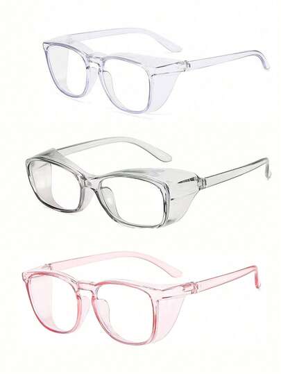 1副防尘美甲护目镜 - 透明/粉色/黑色/蓝色镜片，防风设计，精准美甲工具，无污染修脚配件，轻便耐用塑料镜框，时尚款式，坚固结构，美容必备