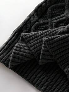 男士休闲纯色半拉链高领麻花针织毛衣，秋冬季