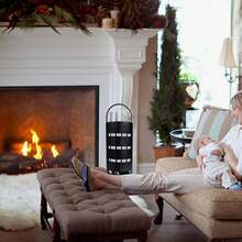 LILIIN Juego de 5 piezas para chimenea, de acero inoxidable y hierro fundido, con mangos de acero inoxidable para chimenea, estufa de leña, incluye atizador y pala para cenizas (plateado/negro). - Negro - Ver 9