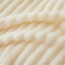 1 件蓬松夏尔巴毯、温暖格子法兰绒毯、空调毯、休闲办公室午睡毯、沙发毯、万圣节仿皮毛毯、披肩毯、圣诞节和感恩节床罩毯 - 米色 - 查看 6