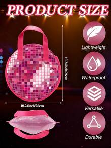 3/6/12 piezas Bolsas de regalo de fiesta de discoteca Bolsas de obsequios con bola de discoteca Bolsas de tela Suministros de los años 70 y 80 para decoración de despedida de soltera, cumpleaños, boda, baby shower - Multicolor - Ver 3