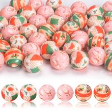 10 pièces Perles de silicone imprimées de Noël mignonnes de 15 mm - Fournitures d'artisanat et perles décoratives de mode pour la création de bijoux DIY, colliers, bracelets, porte-clés, lanyards de badge d'identité et stylos à perles. Cadeau de Noël unisexe pour les artisans, les étudiants, les employés de bureau et les acheteurs de cadeaux - perles en silicone imprimées de Noël - Voir 1