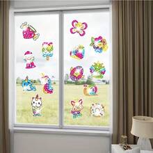 12pcs 5D DIY Diamond Painting Sticker Set, Cartoon Animal Acrylic Mosaic Art Craft Kit, Suitable For Kindergarten Creative Projects, Children Diamond Painting Set