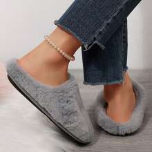 Womens Slippers Fall Winter Shoes Soft Plush Memory Foam Slippers Warm Fuzzy Fluffy Bedroom Slippers Ladies House Shoes Cotton Fuzzy Slippers Indoor House - 灰色 - 查看 10