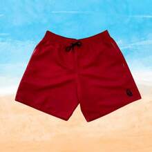 Set Of 2 Men's Tactel Shorts With Pockets - Beachwear, Gym, Pool - White and Red - View 3