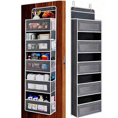 4/5 capas de bolsa de almacenamiento colgante de tela, organizador colgante multicapa de tela no tejida, bolsa de almacenamiento de gran capacidad montada en la pared del dormitorio, bolsa de almacenamiento colgante, colgante de puerta, bolsa de almacenamiento, almacenamiento de muñecos de peluche, almacenamiento de ropa, estantes montados en la pared, bolsa de almacenamiento de peluche, ahorra espacio de almacenamiento en el armario