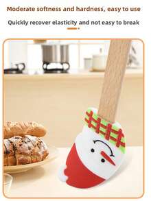 Christmas Cream Scraper, Beechwood Household Kitchen Baking Dessert Cake Spatula With Silicone Scraper - Multicolor - View 9