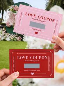 60张可刮刮爱心券，情人节DIV爱心刮刮卡，浪漫情侣约会创意DIY刮刮卡，晚餐邀请卡，结婚纪念日礼物，母亲节贺卡，家庭和朋友聚会用品，斋月节，情人节和其他各种派对和节日活动。 - 彩色 - 查看 4