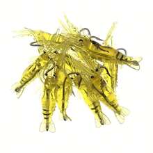 10/20/30pcs/Box Silicone Soft Shrimp Fishing Lure With Hook, Suitable For Shrimp, Bass And Croaker Fishing