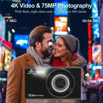 6400万像素数码相机，支持4K高清视频录制，配备3倍光学变焦、28mm广角镜头和2.7英寸液晶显示屏（黑色），内置1200mAh电池，支持LED补光功能，支持微距模式，支持网络摄像头，是馈赠佳品。