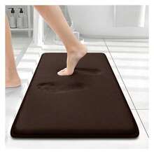 Memory Foam Bath Mat 24x16, Extra Soft And Absorbent Bathroom Mats, Non Slip Washable Carpet For Floor, Shower And Tub, Brown - 多色69 - 查看 1