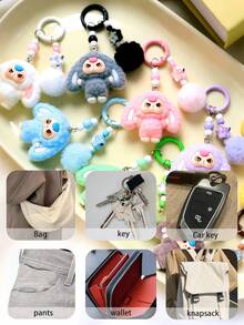 1 قطعة قلادة زخرفية صغيرة مخملية بتصميم كرتوني جميل، قلادة حقيبة مدرسية كرتونية، قلادة مفتاح السيارة، قلادة حقيبة، اكسسوارات مفتاح للنساء، هدية في صندوق، ديكور، هدية للأولاد والبنات، هدية عيد ميلاد، هدية تخرج، هدية زفاف، هدية عطلة، هدية حفلة، هدية تذكارية، هدية للصديق - متعدد الألوان - مشاهدة 8
