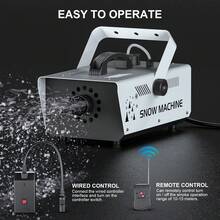U'King Christmas Party Atmosphere Machine,Snow Machine 1000W Snow Making Machine High Output Snowflake Maker With Wireless & Wired Remote Control Adjustable Snowflake Size Snowmaker For Christmas Halloween Wedding Kids DJ Party Stage Effect - 英規插(220-240V) - 查看 3